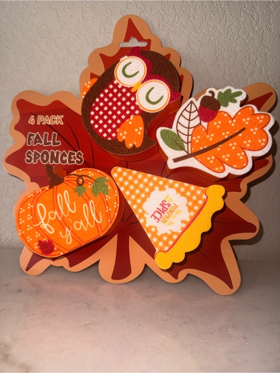 Other - Fall Sponges 4-Pack - Orange Decorative Home Sponges-NWT!!🍁